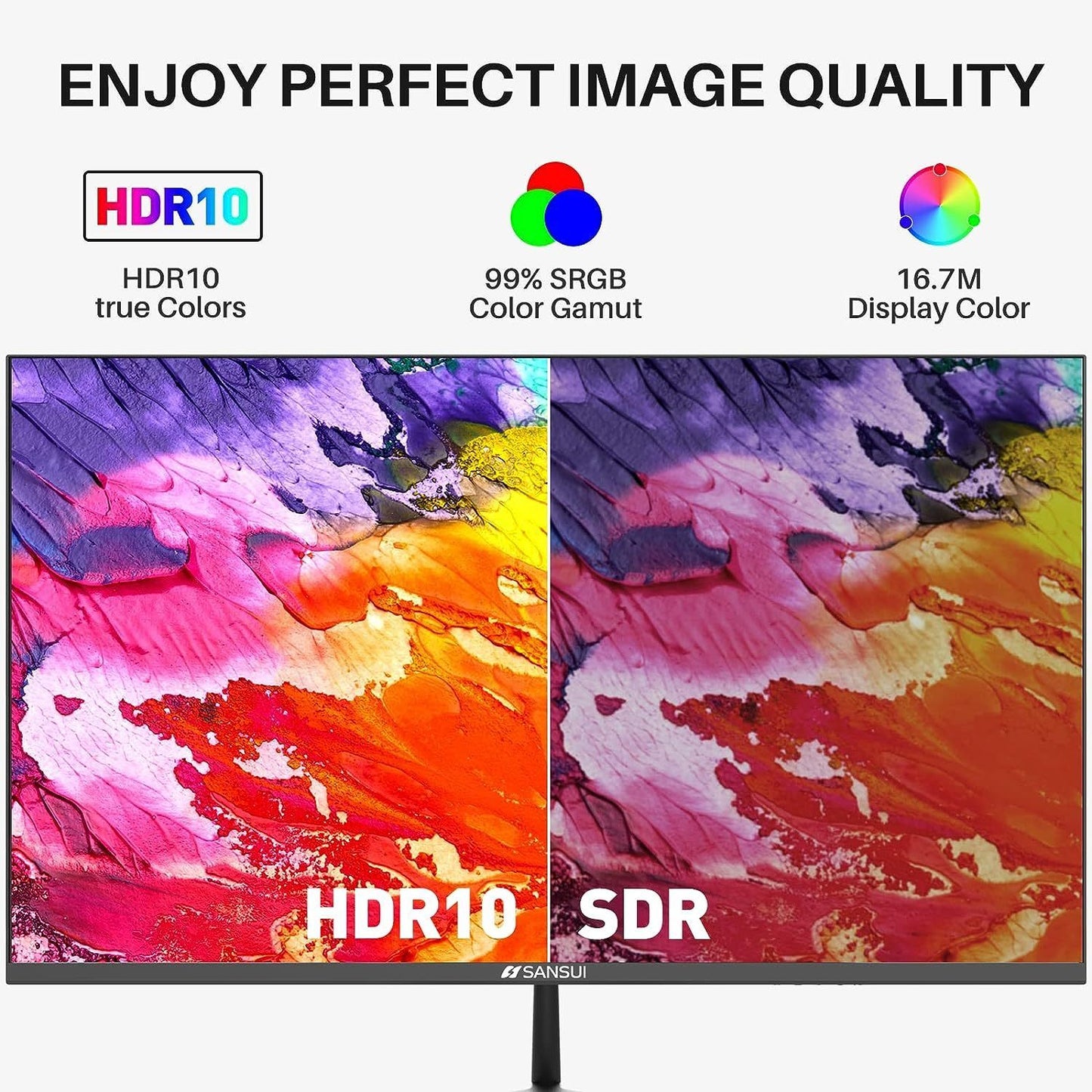 27 Sansui Computer Monitor with 100Hz Refresh Rate and HDR10 Support