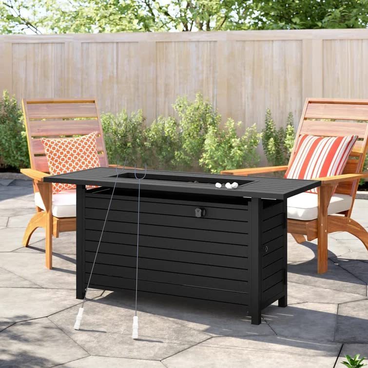 50-inch Fence Design Propane Fire Pit Table for Outdoor Gatherings