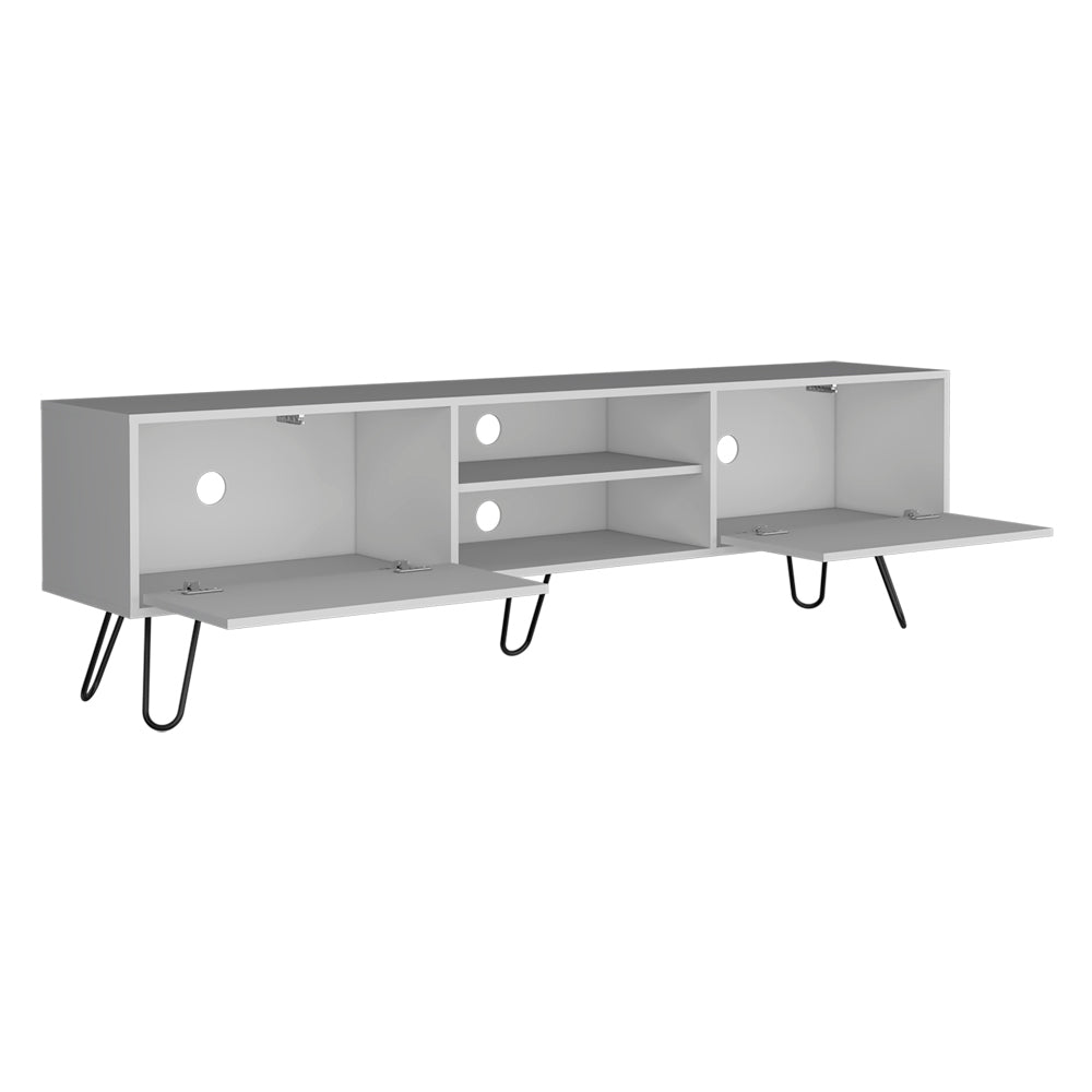 Elevate Your Living Room with the Stylish Franklin White TV Stand with Ample Storage Options