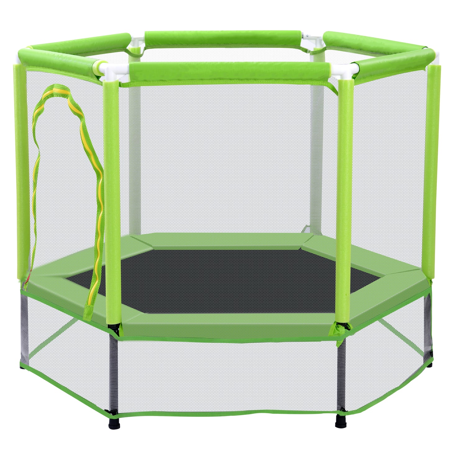 55'' Toddlers Trampoline with Safety Enclosure Net and Balls, Indoor Outdoor Mini Trampoline for Kids