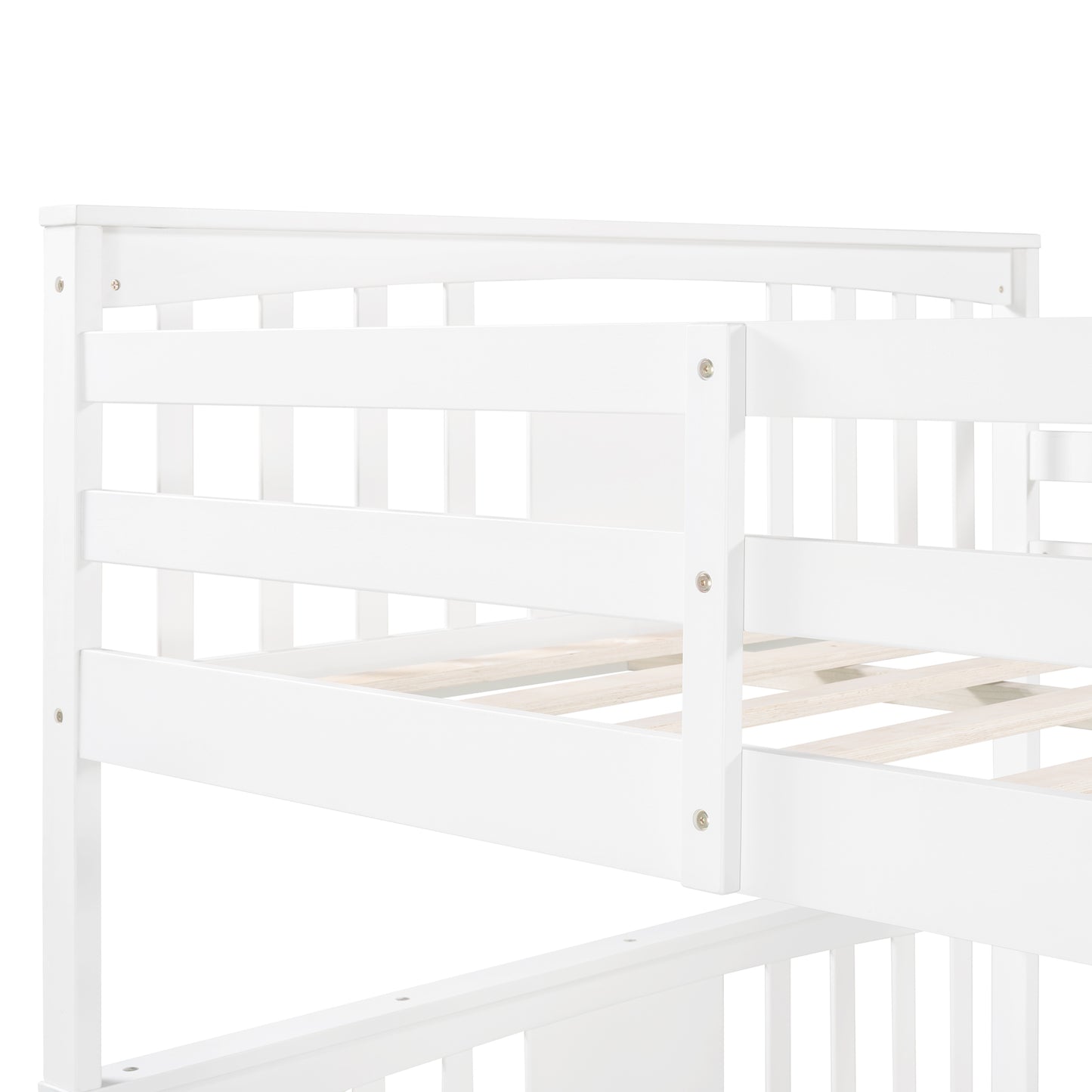 Stylish White Full-Size Bunk Bed with Ladder and Versatile Design