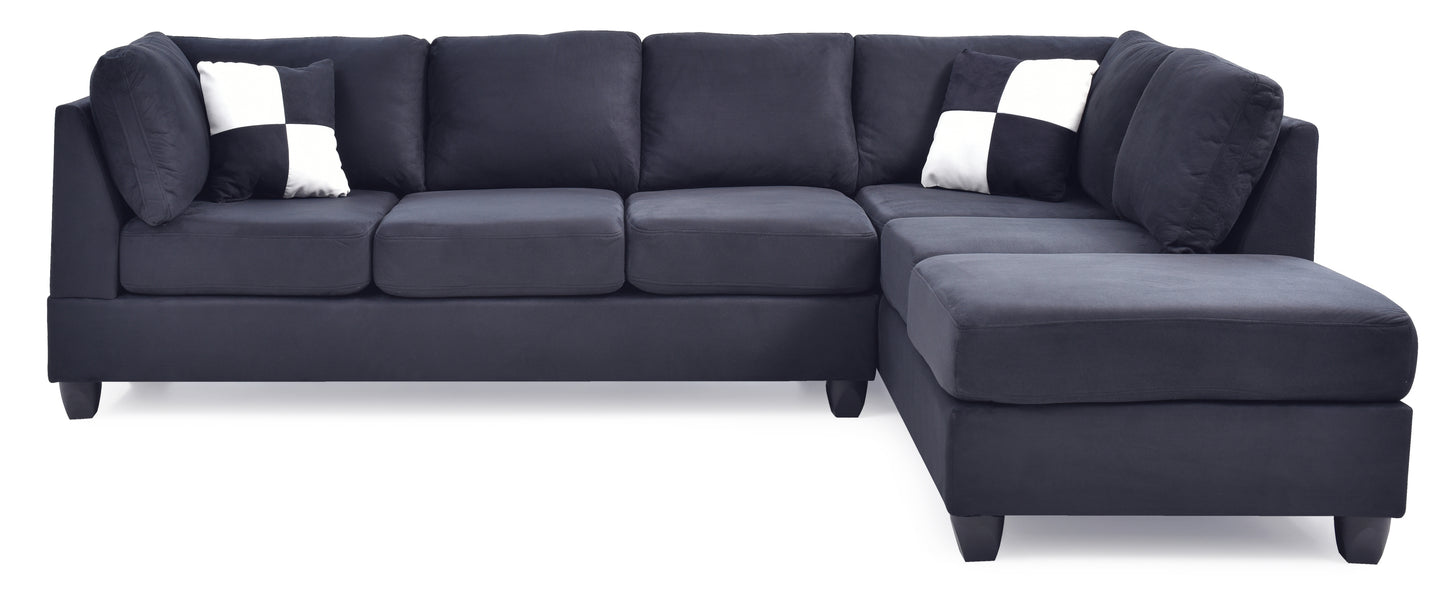 Malone G635B-SC Flexible Sectional Sofa (3 Boxes), Black