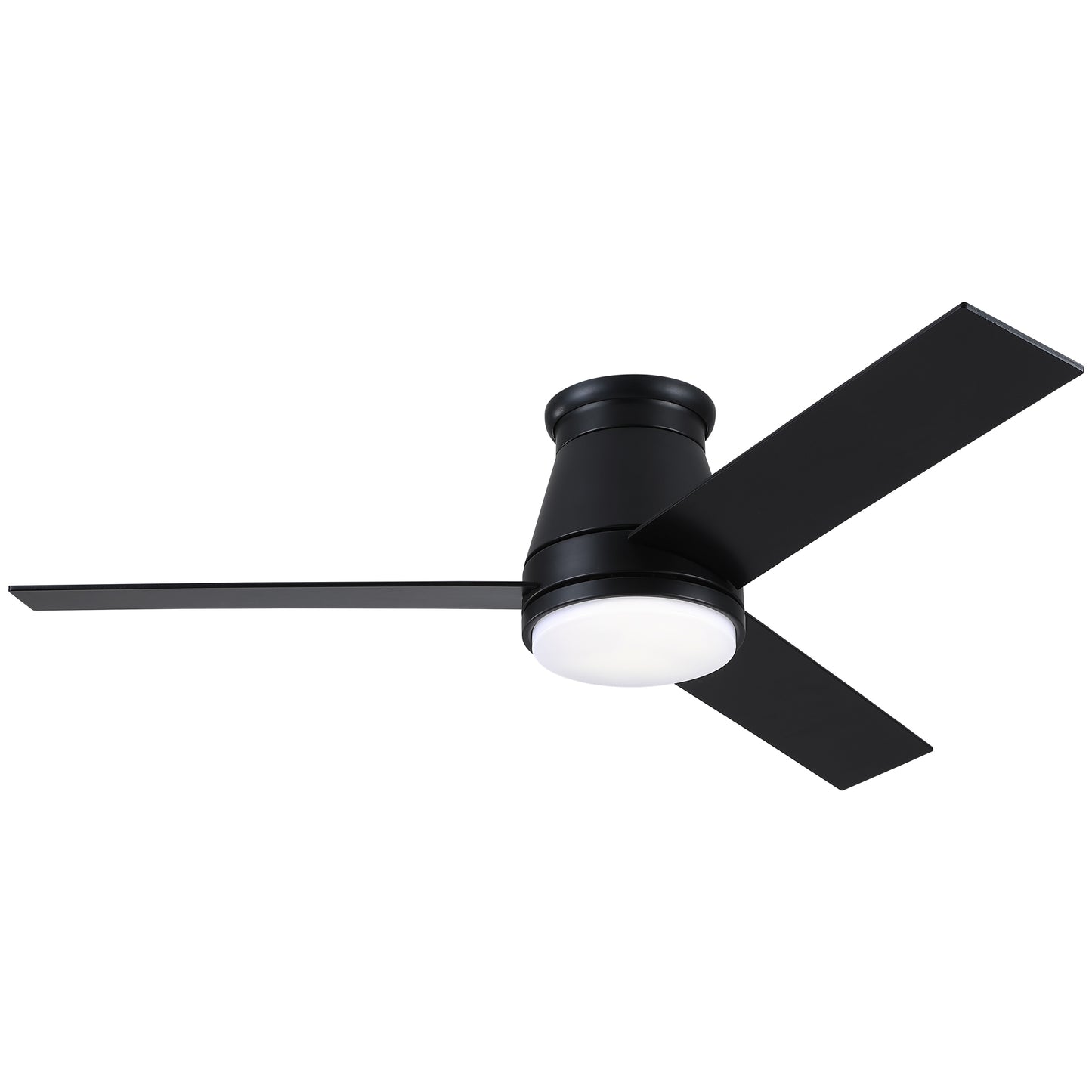 48-inch Sleek Black Low Profile Ceiling Fan with LED Light