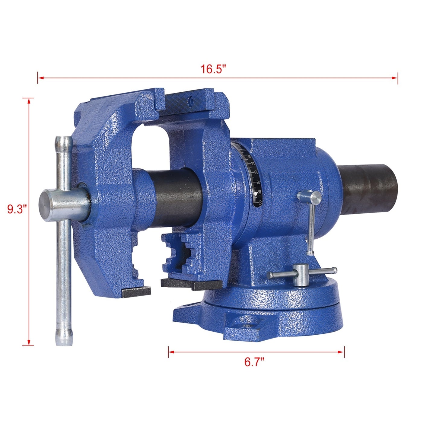 5" Multi-jaw Rotating Bench Vise ,Multipurpose Vise Bench,360-Degree Rotation Clamp on Vise with Swivel Base and Head ,5inch blue