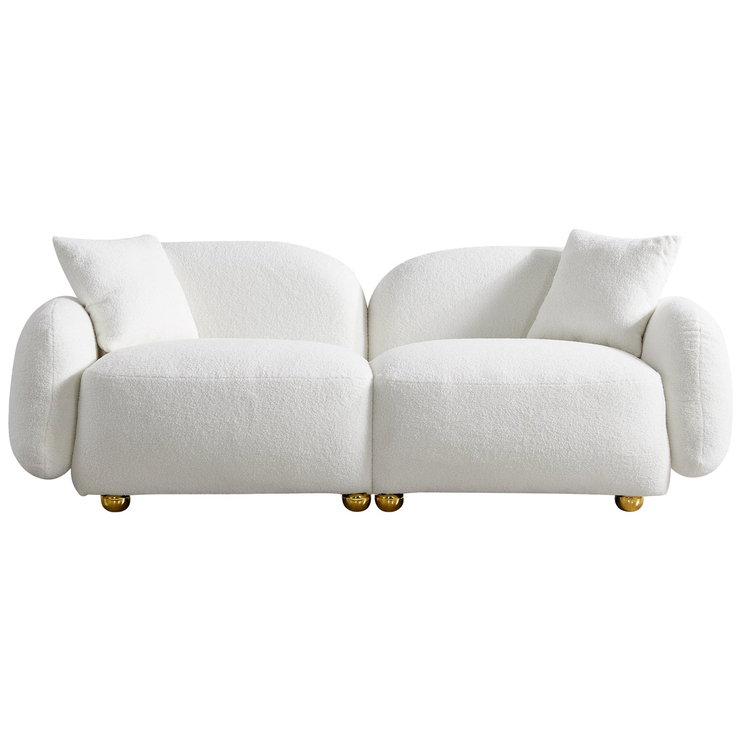 Luxurious 77.95 Plush Teddy Fabric Sofa - Ultimate Comfort and Style