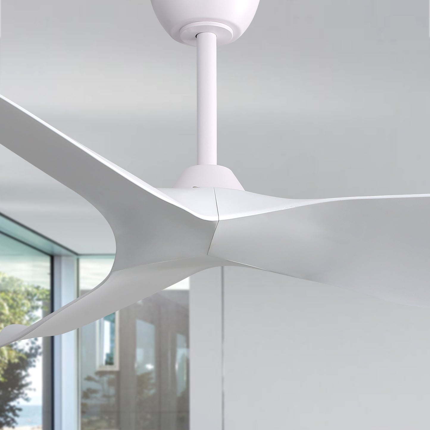 52 Inch Modern Indoor Ceiling Fan With Remote Control and Wood Blades