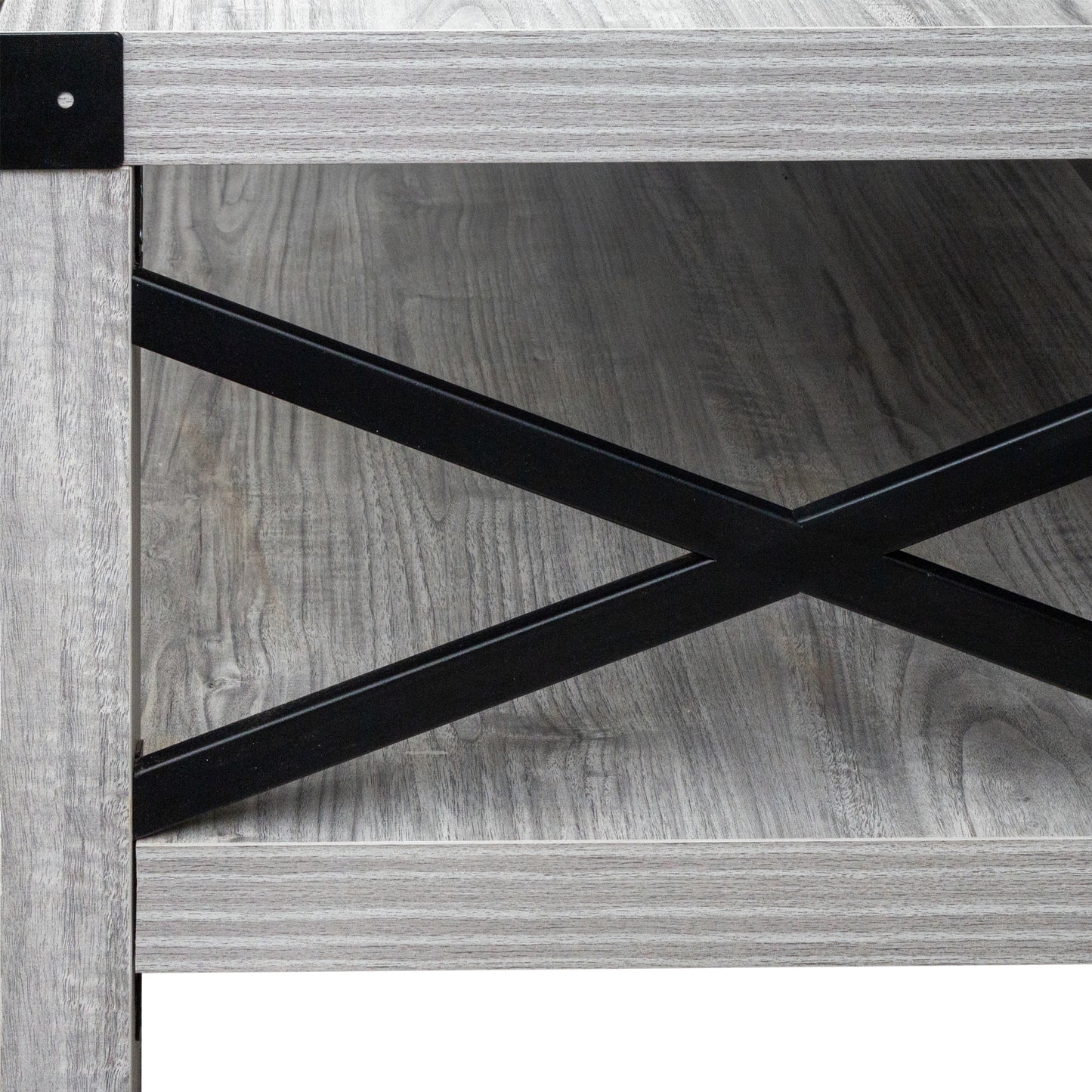 Elegant Plaid Grey Oak Coffee Table