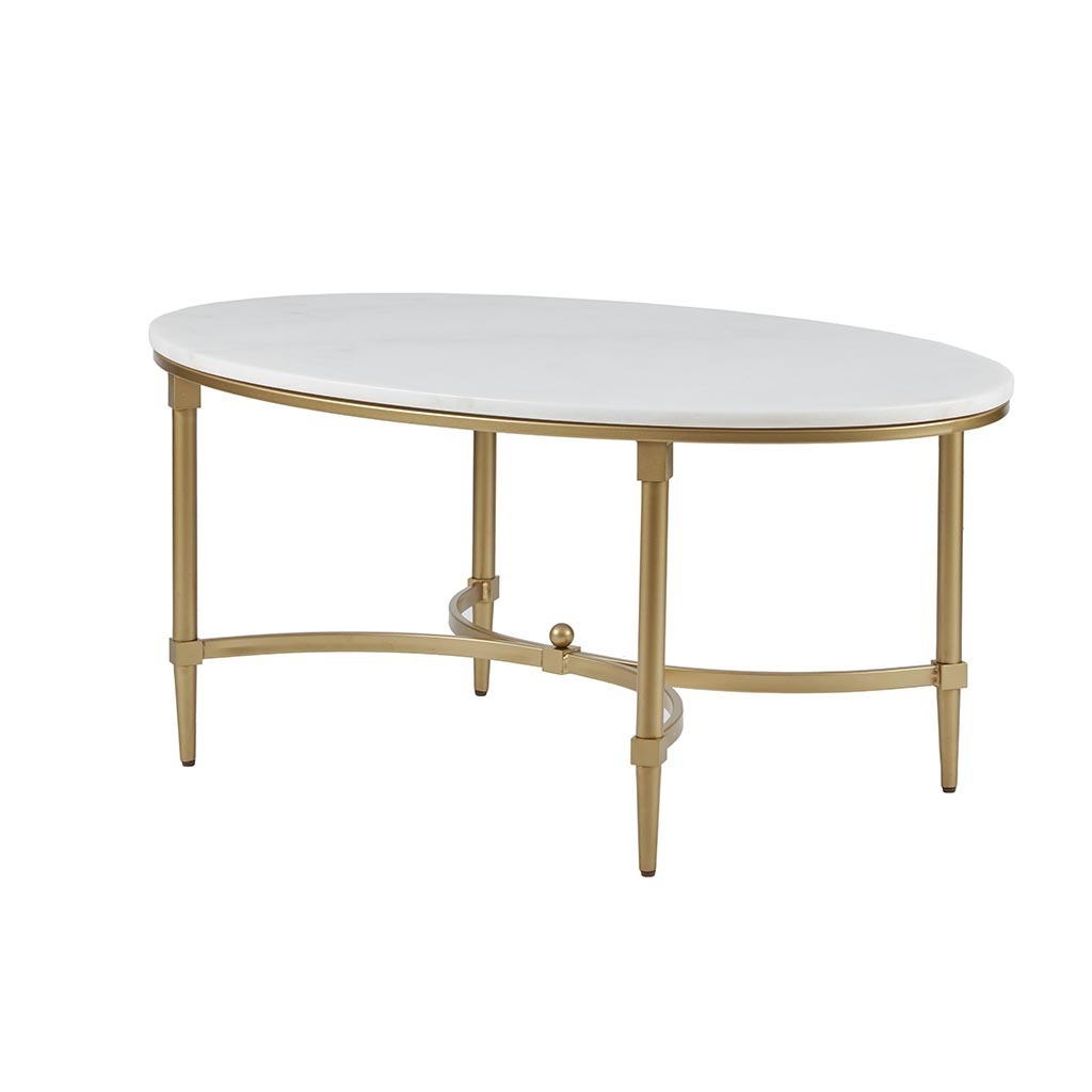 Luxurious White Marble and Gold Coffee Table