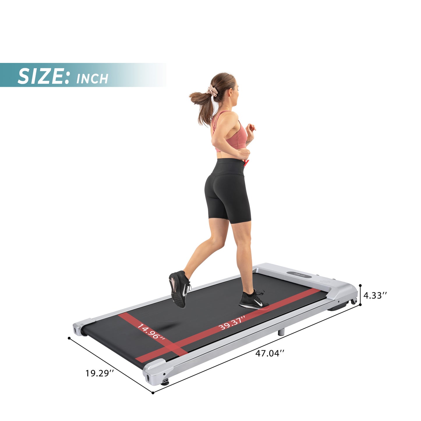 2 in 1 Under Desk Electric Treadmill 2.5HP, with Bluetooth APP and speaker, Remote Control, Display, Walking Jogging Running Machine Fitness Equipment for Home Gym Office