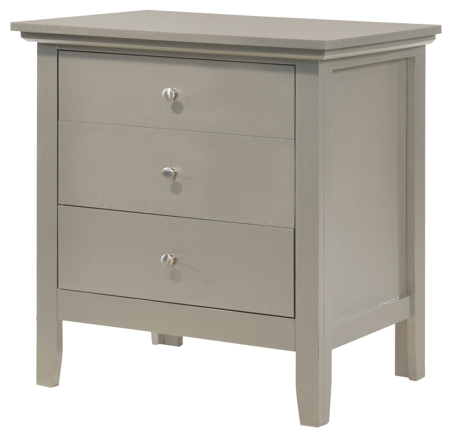 Hammond G5403-N 3 Drawer Nightstand , Silver Champagne