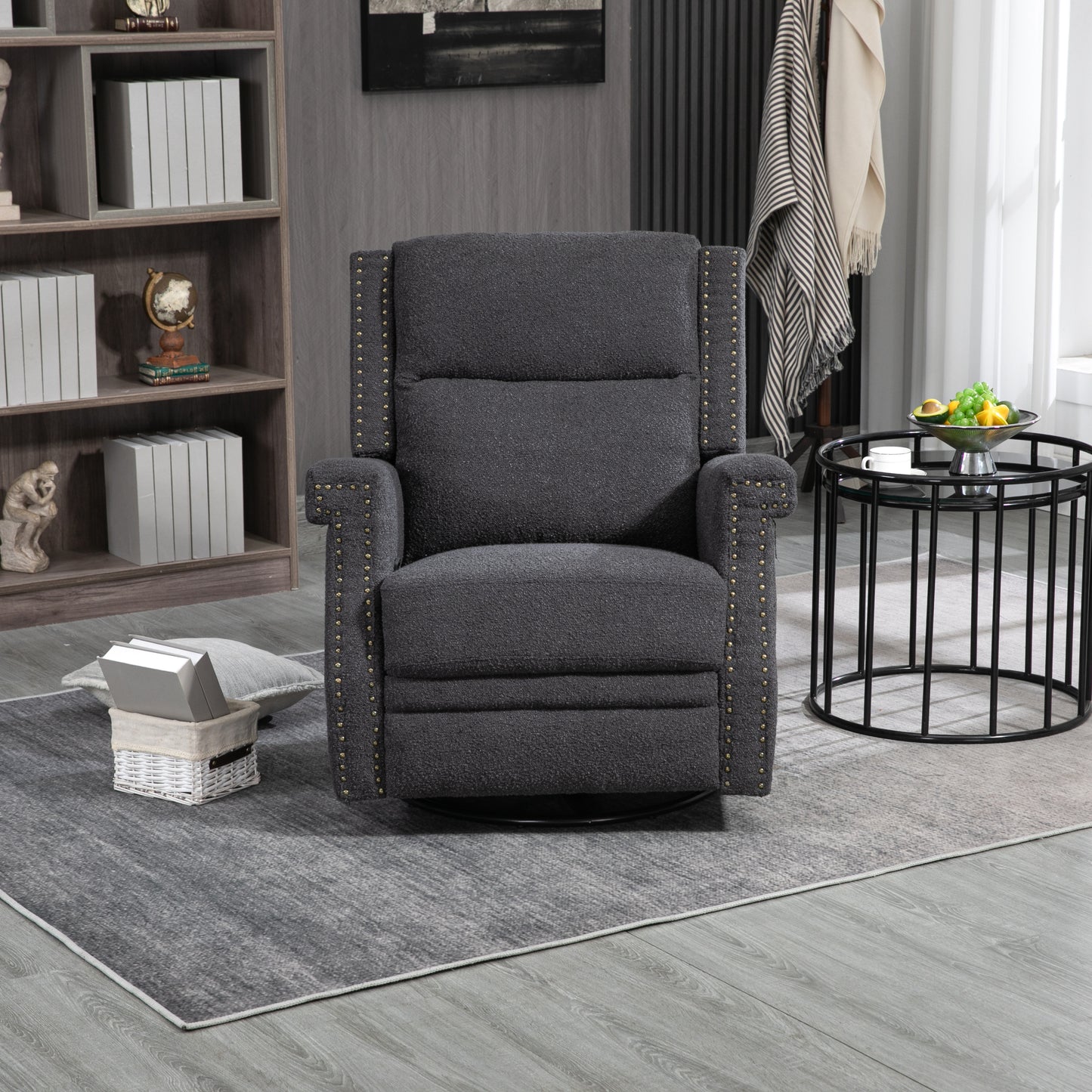 360 Degree Swivel Recliner Chair with Rocking and Reclining Functionality