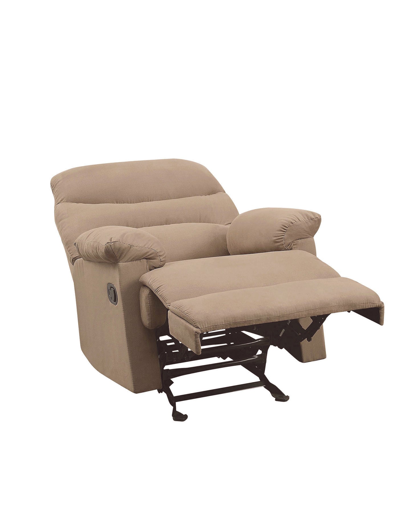 Arcadia Recliner in Light Brown Microfiber with Motion