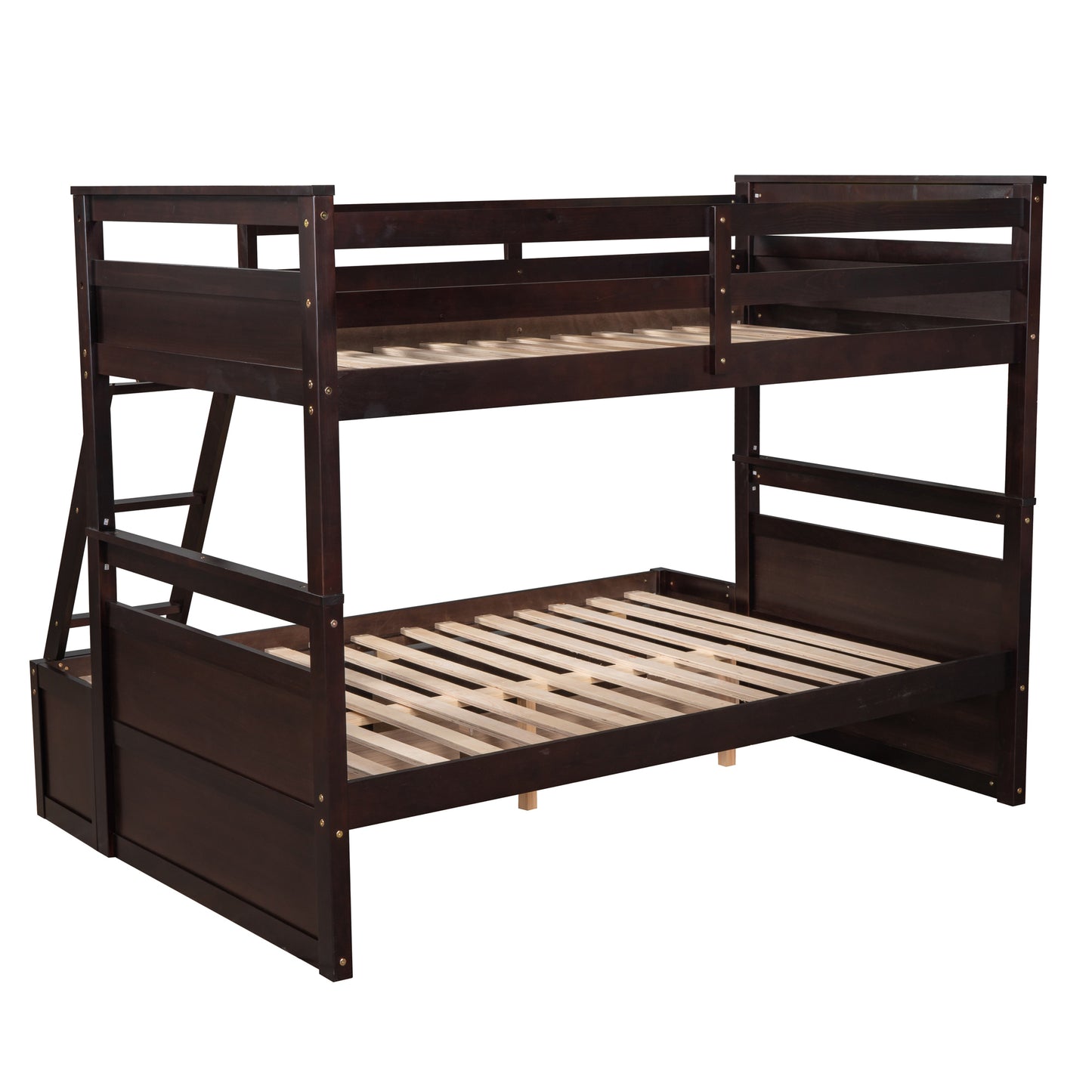 Espresso Twin over Full Bunk Bed with Storage and Drawers - Space-Saving Sleep Solution