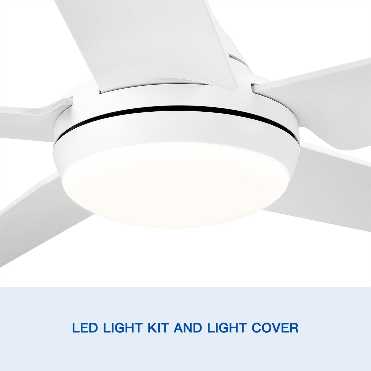 Energy Efficient 48-Inch Integrated LED Ceiling Fan with White ABS Blades