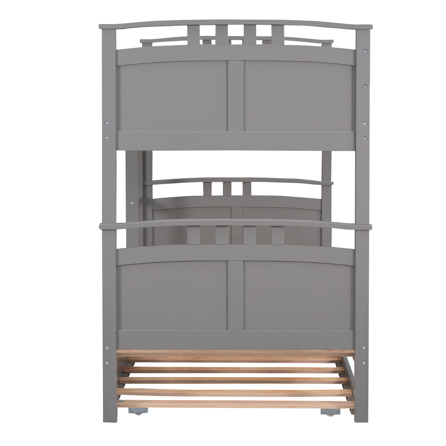 Separable Twin Over Twin Bunk Bed Set with Trundle - Charcoal Gray