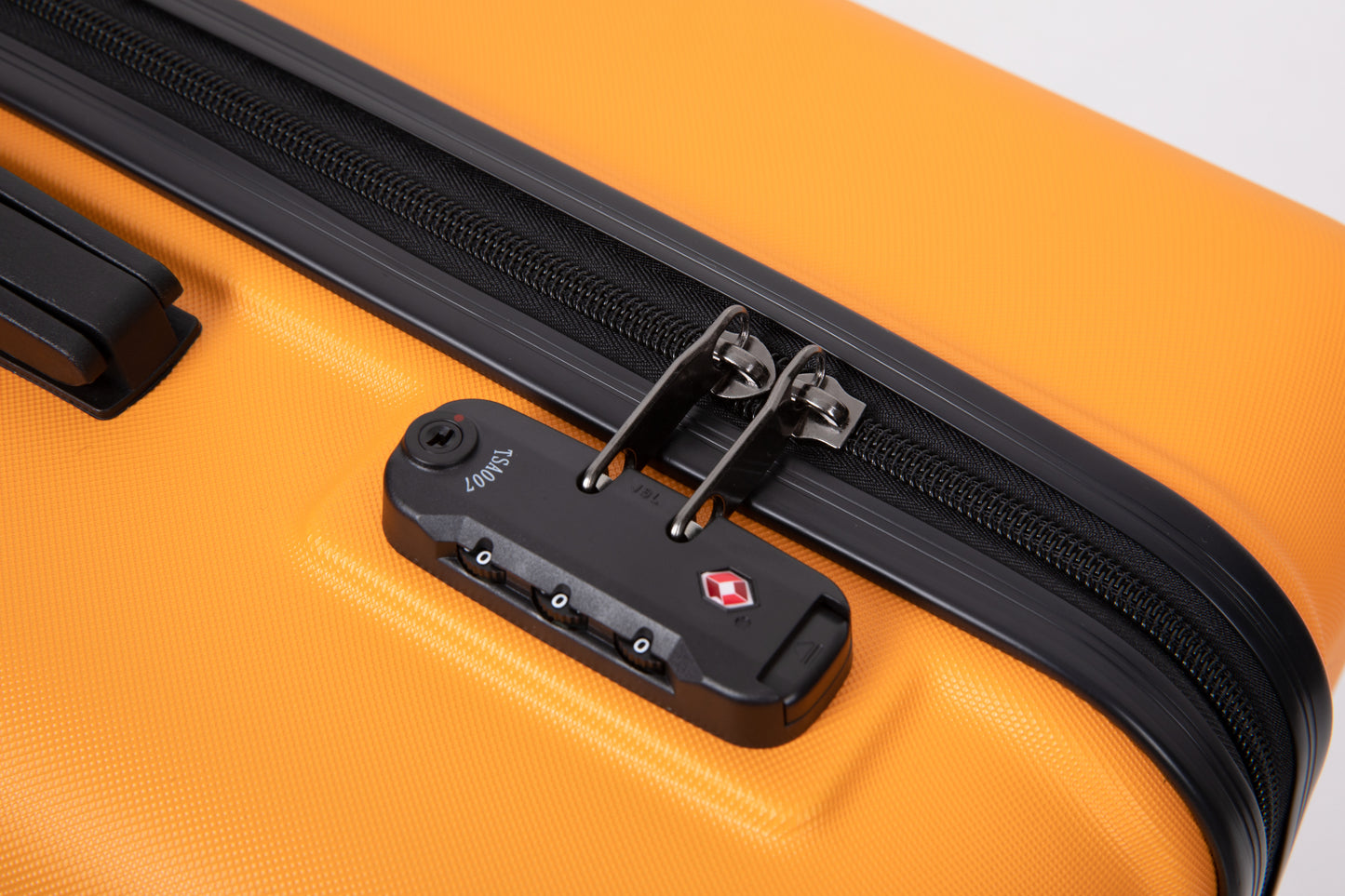 3 Piece Luggage Sets ABS Lightweight Suitcase with Two Hooks, Spinner Wheels, TSA Lock, (20/24/28) ORANGE