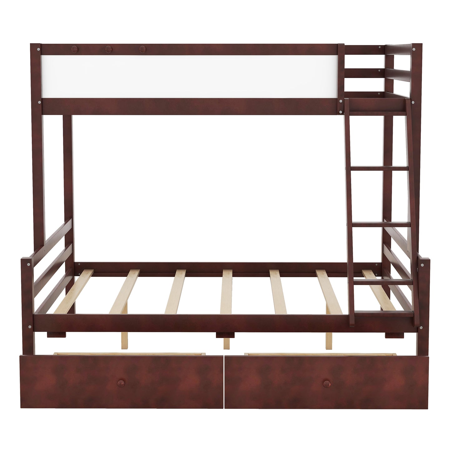 Espresso Twin over Full Bunk Bed with Whiteboard, Storage, and Safety Features