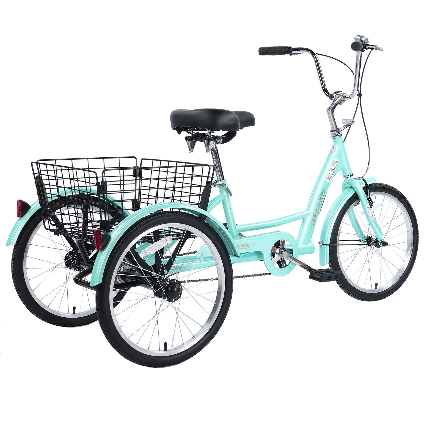 20" European Adult Tricycles 3 Wheel W/Installation Tools with Low Step-Through, Large Basket, Tricycle for Adults, Women, Men