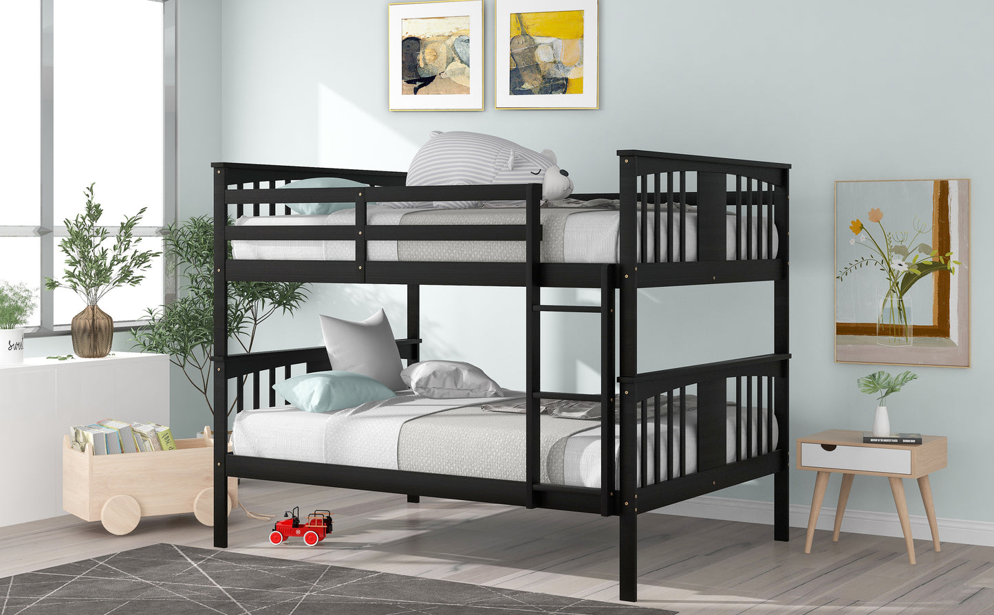 Versatile Espresso Full Size Bunk Bed for Stylish Bedroom Accommodation