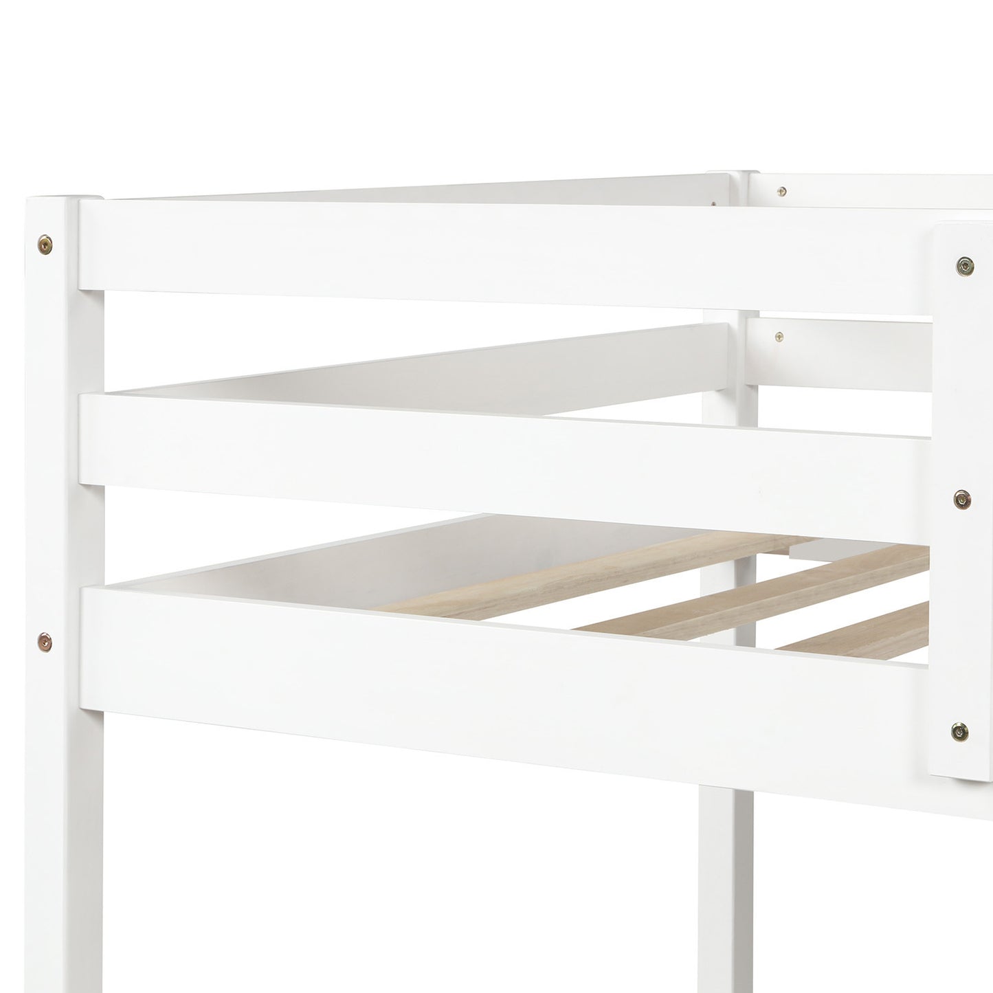 White Twin Over Full Bunk Bed with Versatile Design