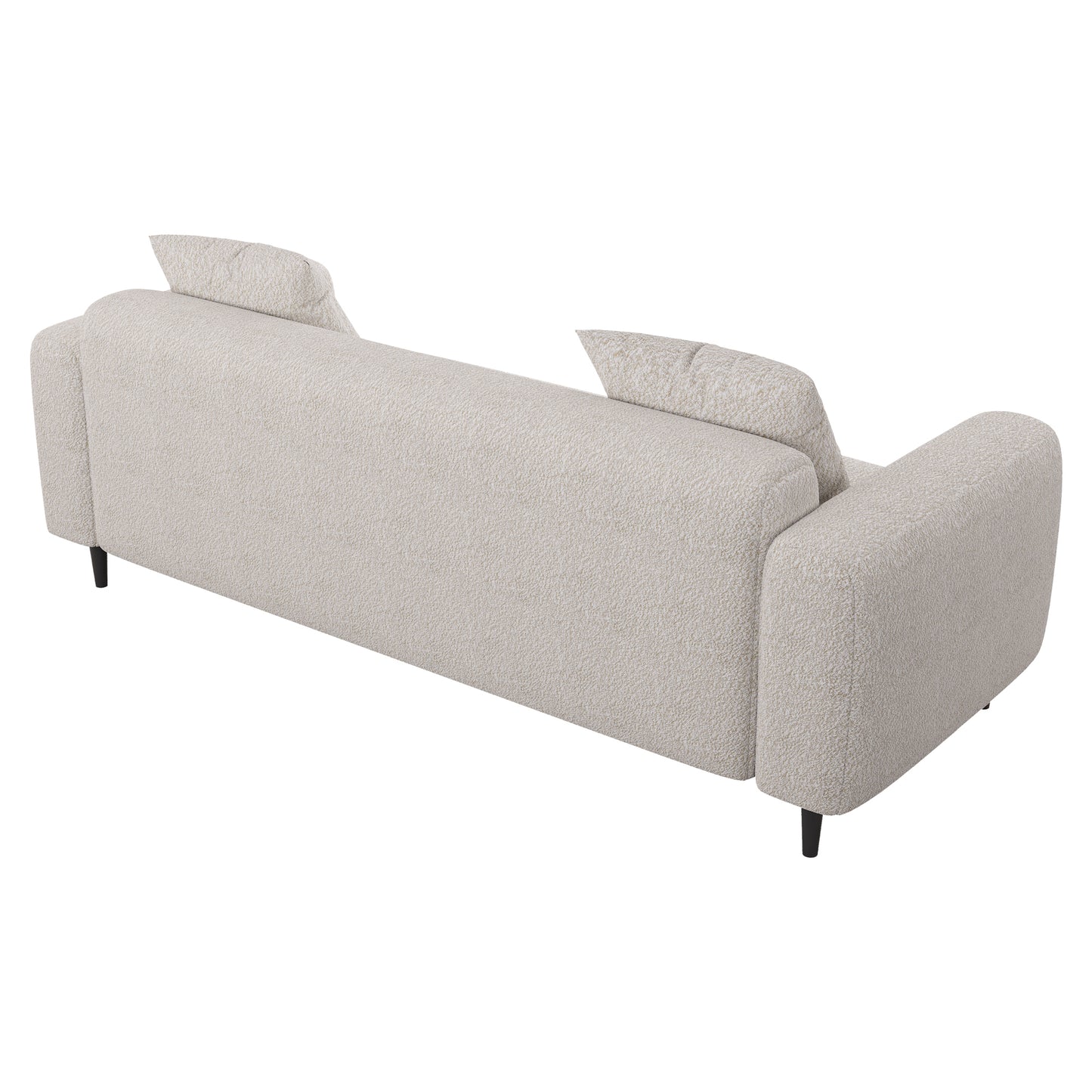 Spacious 77.2″ Modern Two-Seat Sofa in White Mohair Granular Velvet