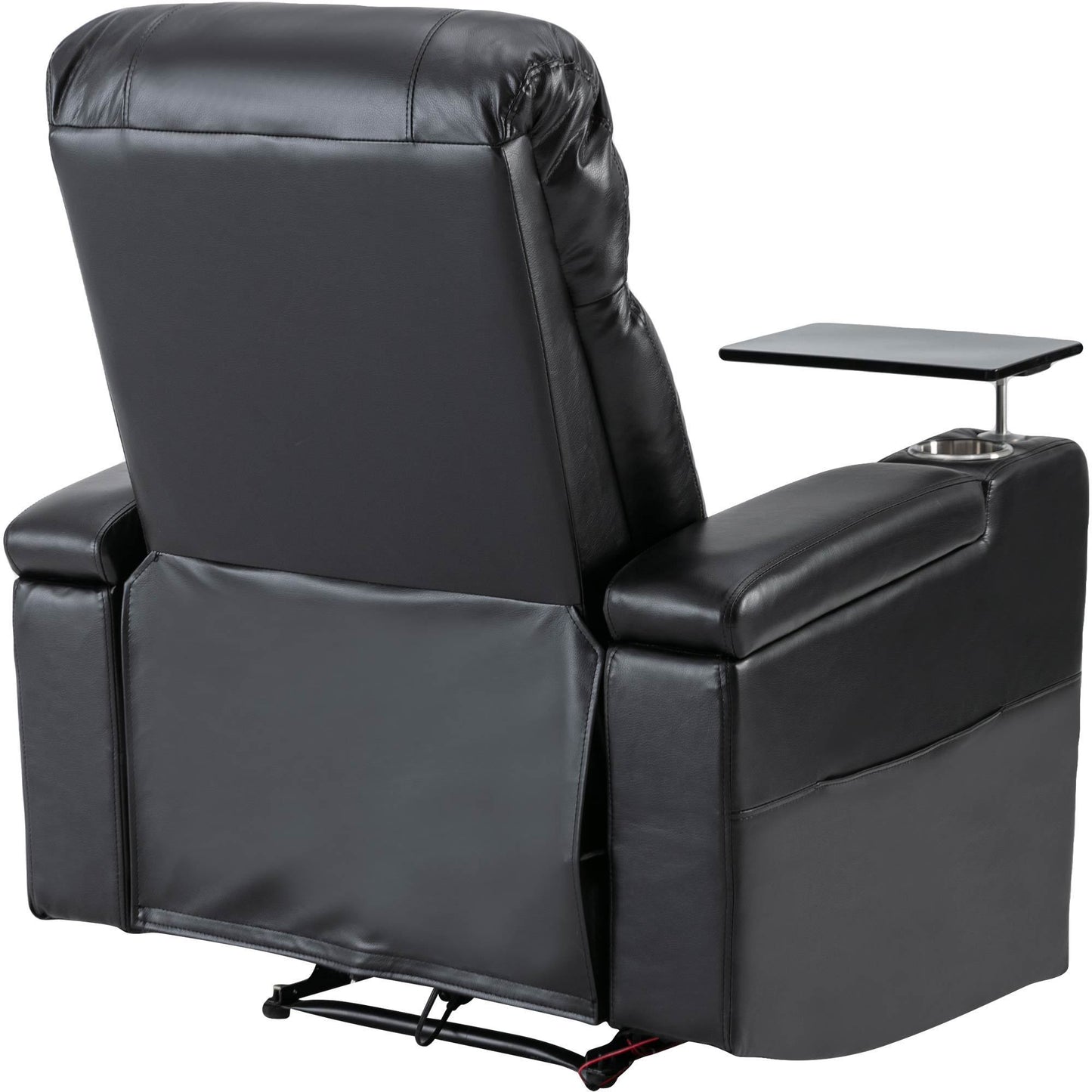 Ultimate Comfort Power Recliner with Storage Arms and Swivel Tray Table, Black