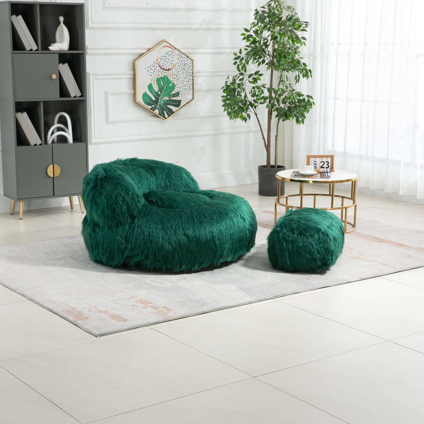 Plush Bean Bag Chair with High Density Foam Filling