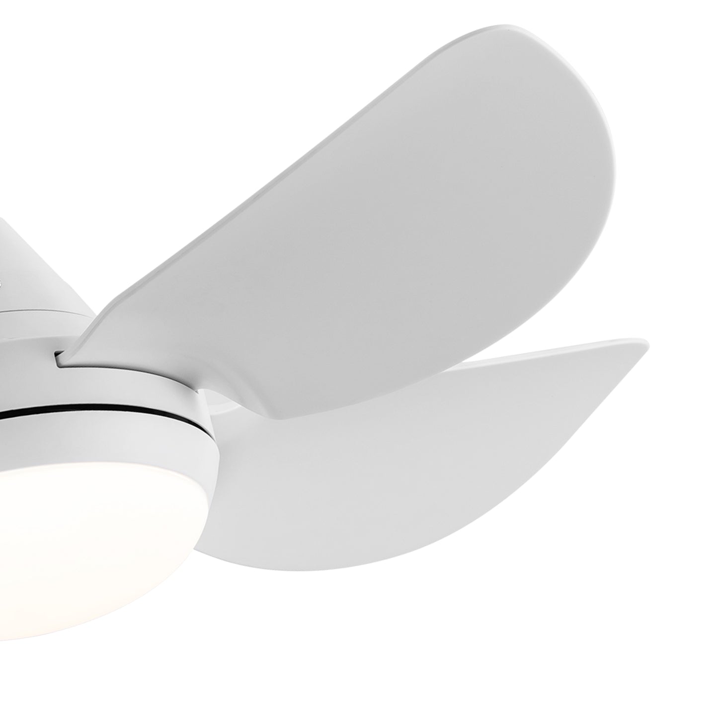 30-Inch Integrated LED Ceiling Fan with White ABS Blades and Remote Control