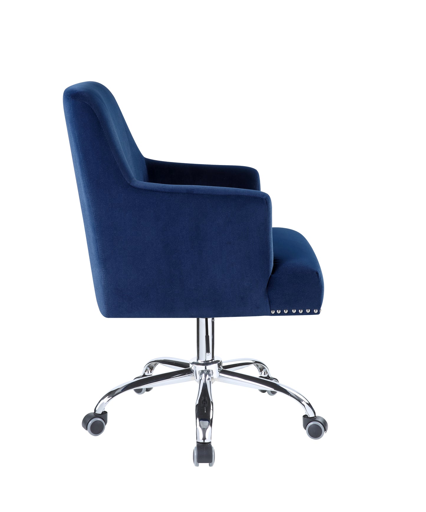 Trenerry Office Chair in Blue Velvet & Chrome Finish OF00117