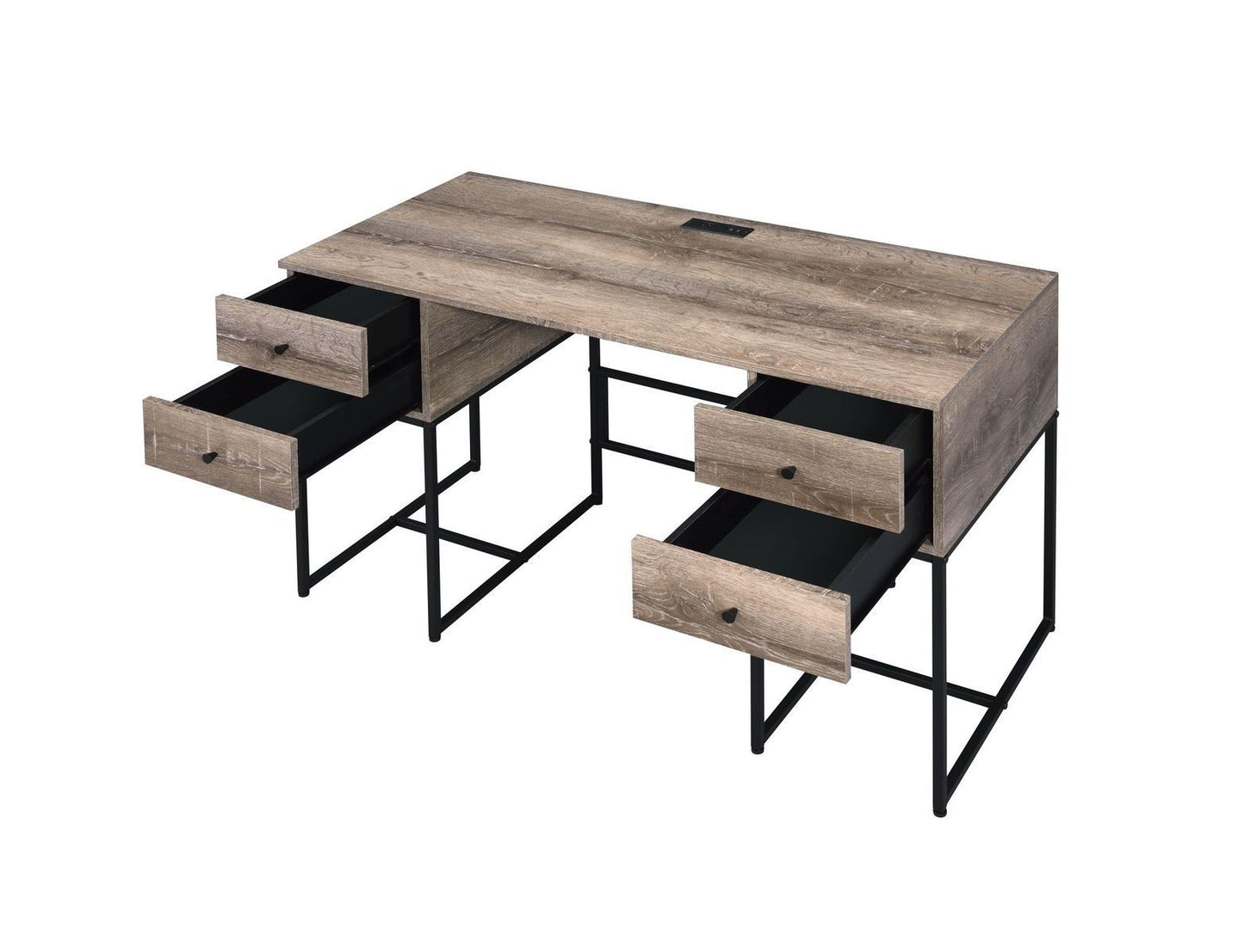 Rustic Oak & Black Desirre Writing Desk