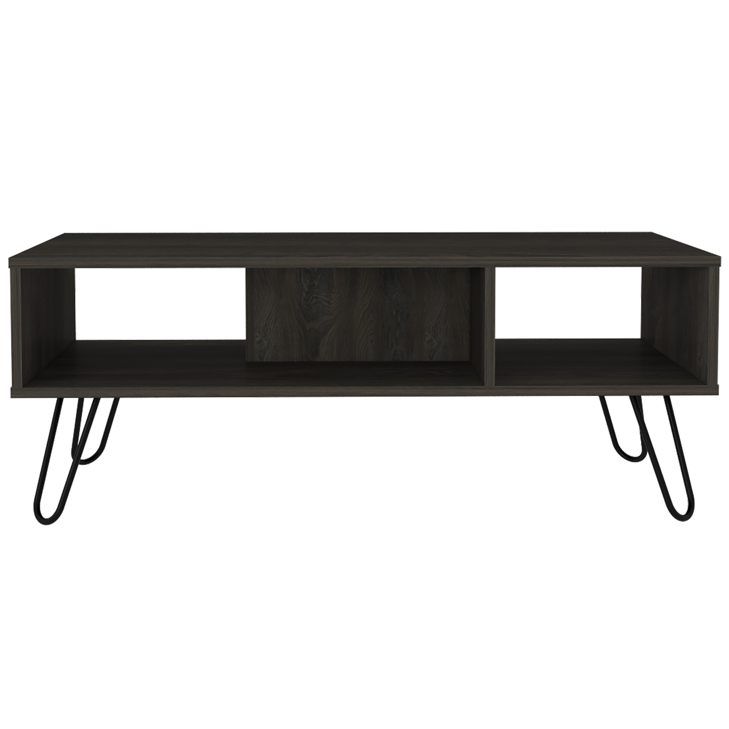 Minnesota Charcoal Coffee Table: Elegant Charcoal Coffee Table with Metallic Legs