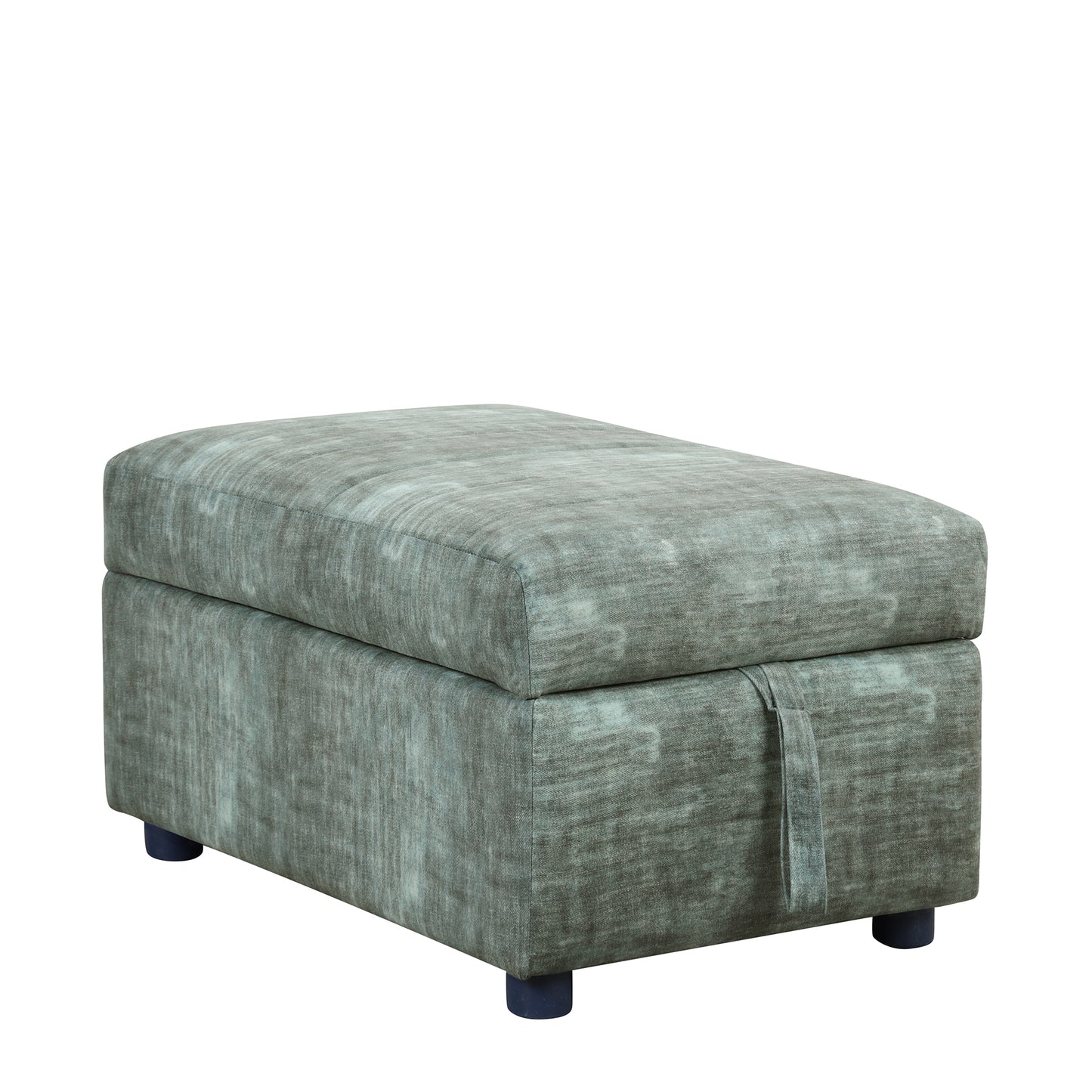 Endless Lounge Creations: Free-Combined Blue-Green Sectional Sofa with Storage Ottoman and 5 Pillows