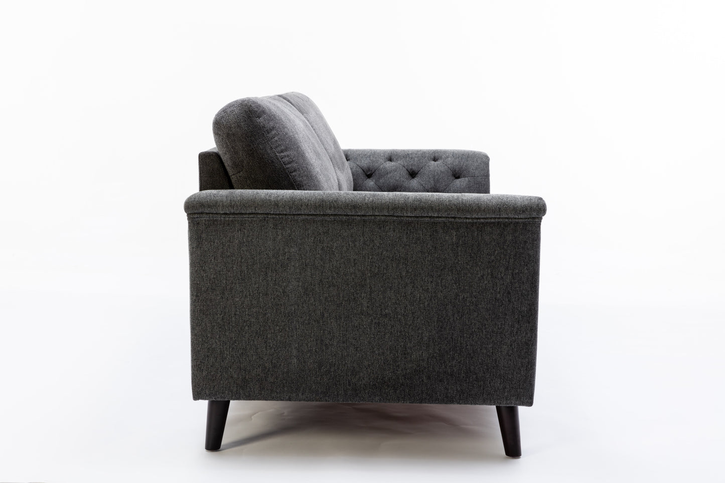 Stanton Dark Gray Linen Sofa Loveseat Chair Living Room Set