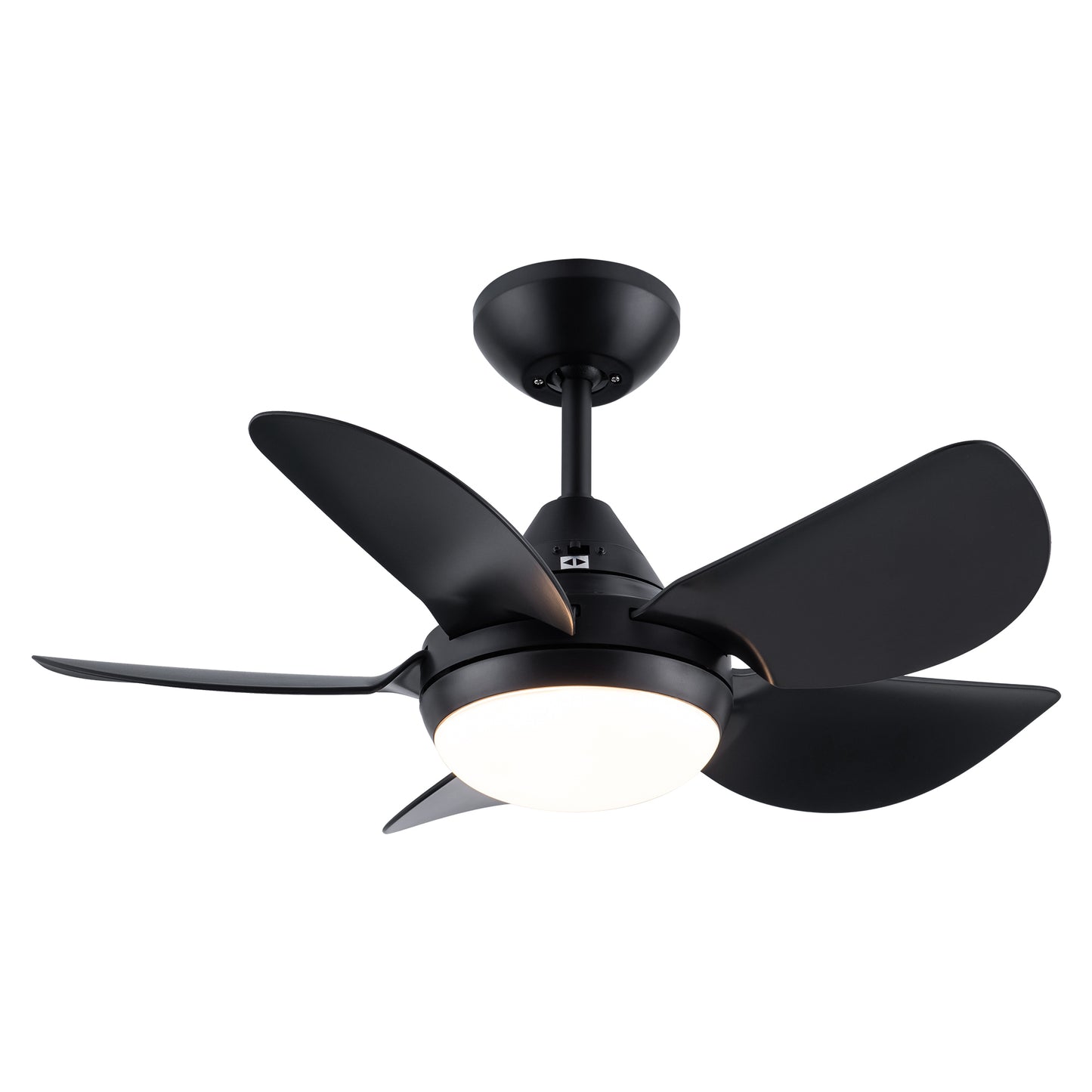 30 Inch LED Ceiling Fan with Matte Black ABS Blades and Integrated Lighting