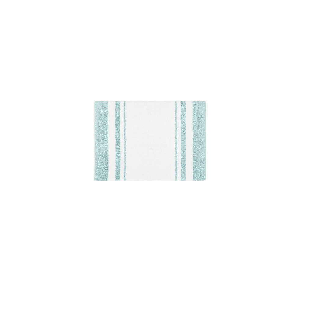 Reversible Aqua Cotton Bath Rug