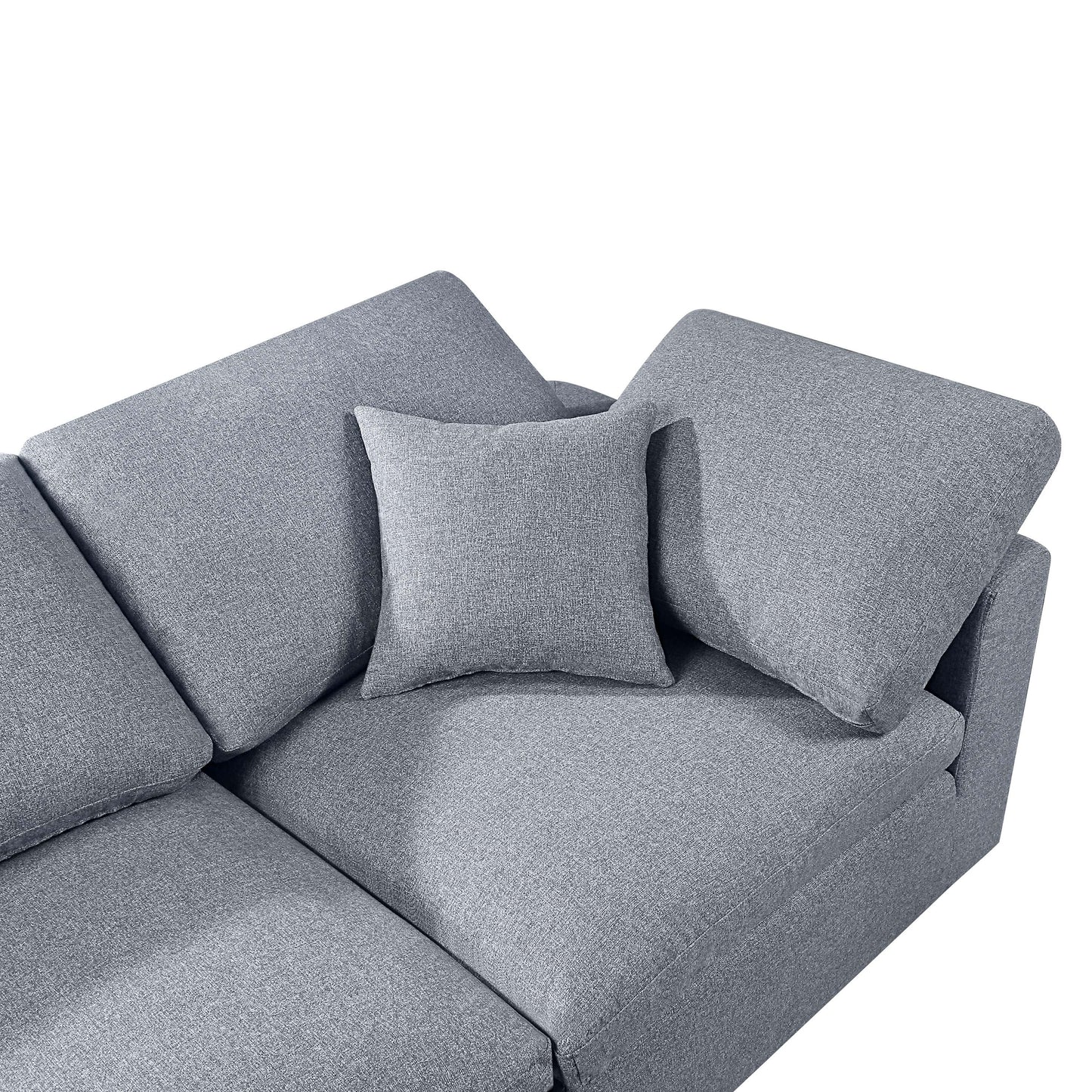 Customizable Modern Grey Modular Sectional Sofa Set with Self-Customization Design