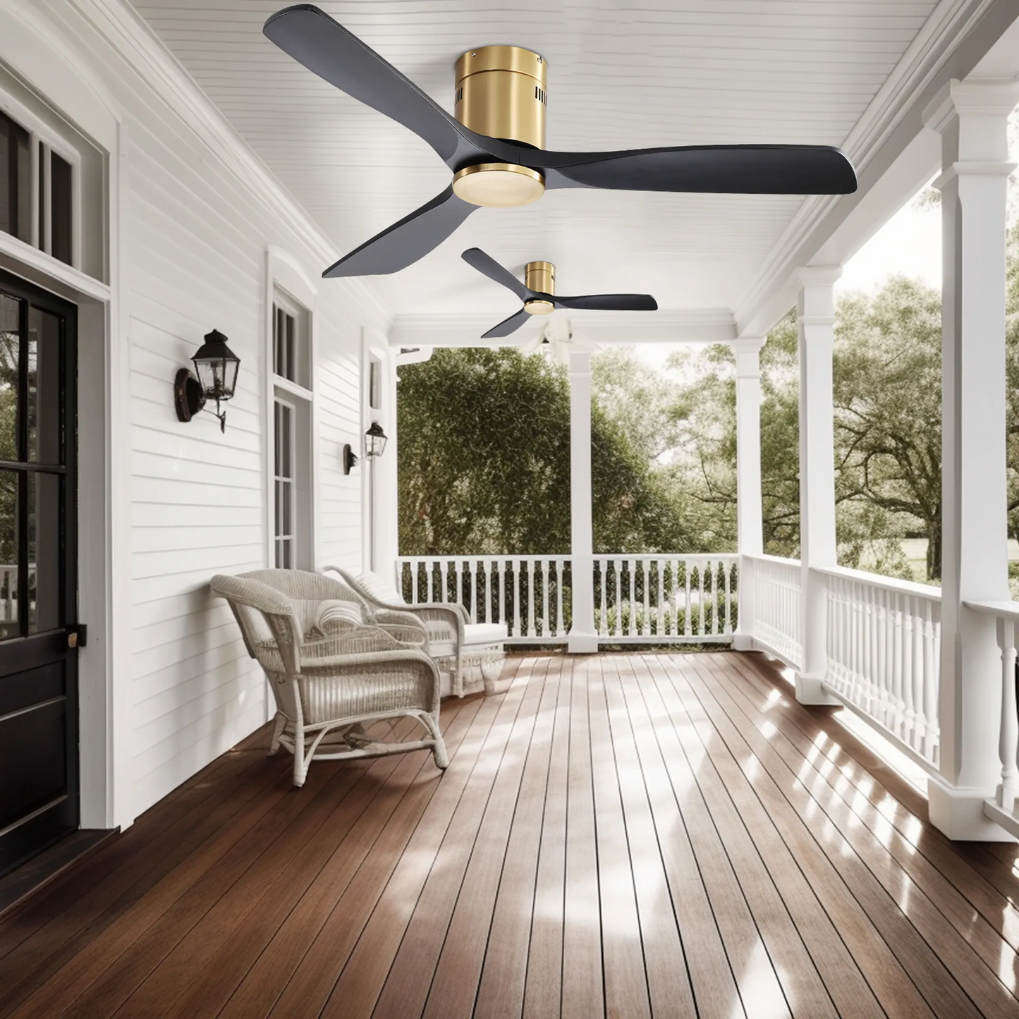 52-Inch Natural Wooden Ceiling Fan with Remote Control