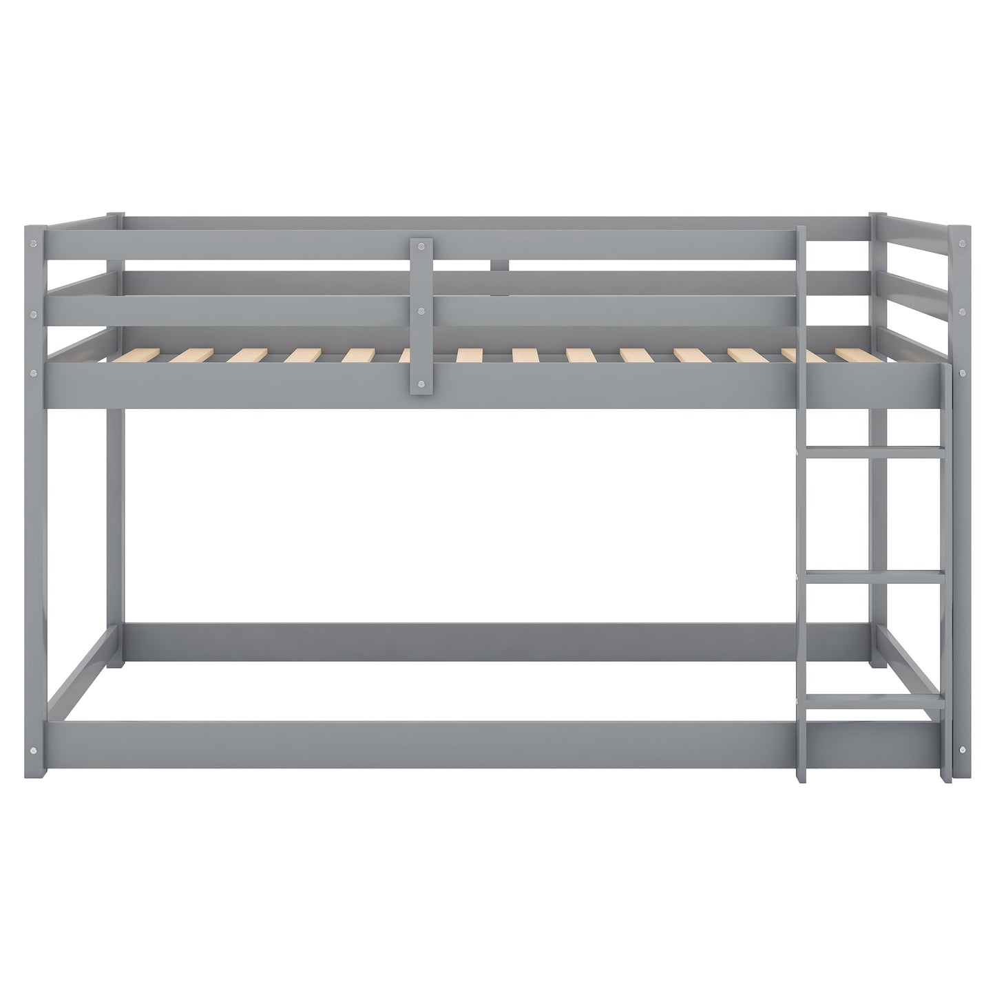 Gray Twin Bunk Bed with Low Floor Design