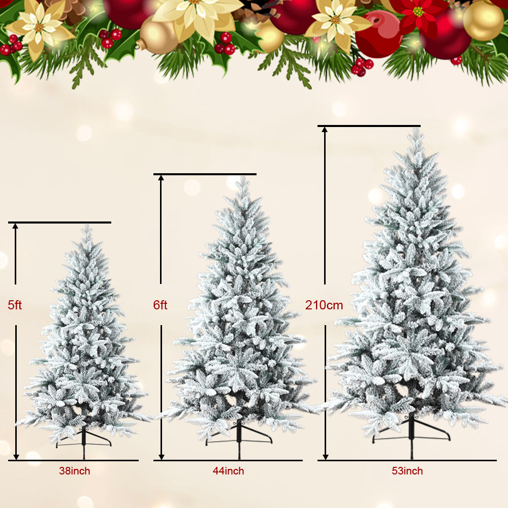 Elegant White Flocked Artificial Christmas Tree with High-Quality Materials