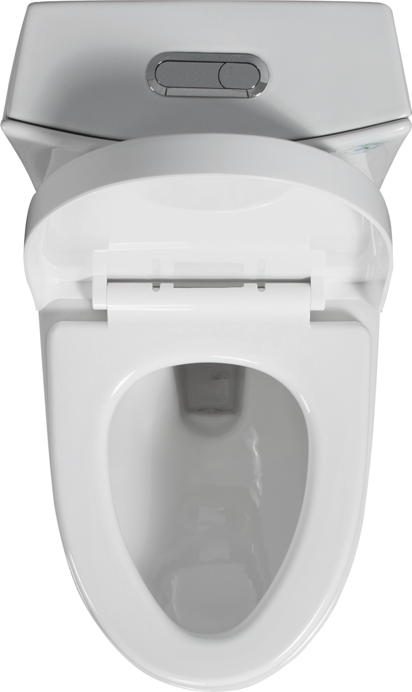1.1/1.6 GPF Dual Flush 1-Piece Elongated Toilet with Soft-Close Seat - Gloss White,  Water-Saving, Modern, Stylish Design 23T01-GW