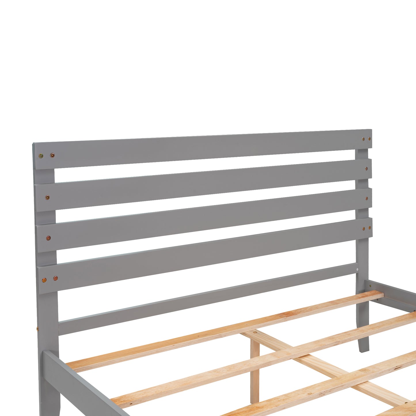 Queen Size Platform Bed with Drawers, Gray(New SKU:WF288469AAE)