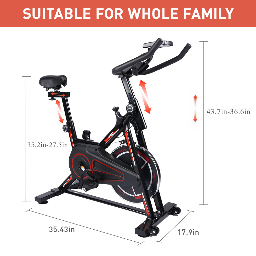 Indoor Cycling Bike, Stationary Exercise Bike with iPad Mount and Comfortable Seat Cushion, Silent Belt Drive, Spinning Bikes with Resistance for Home Gym Cardio Fitness Training