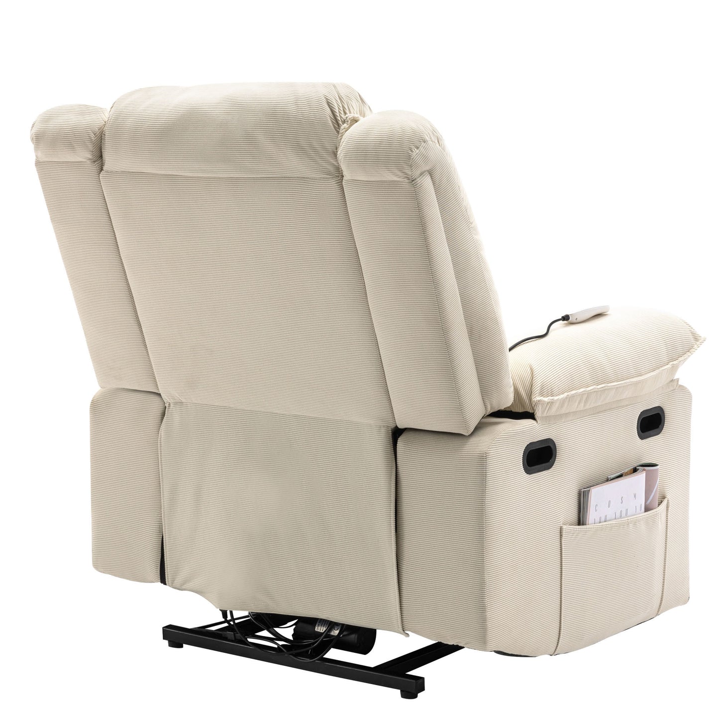 Adjustable Massage and Heating Power Lift Recliner Chair with Side Pocket