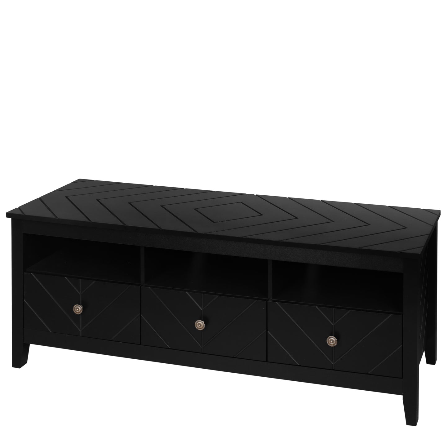 Stylish 3-Drawer Mid-Century TV Stand with Media Console