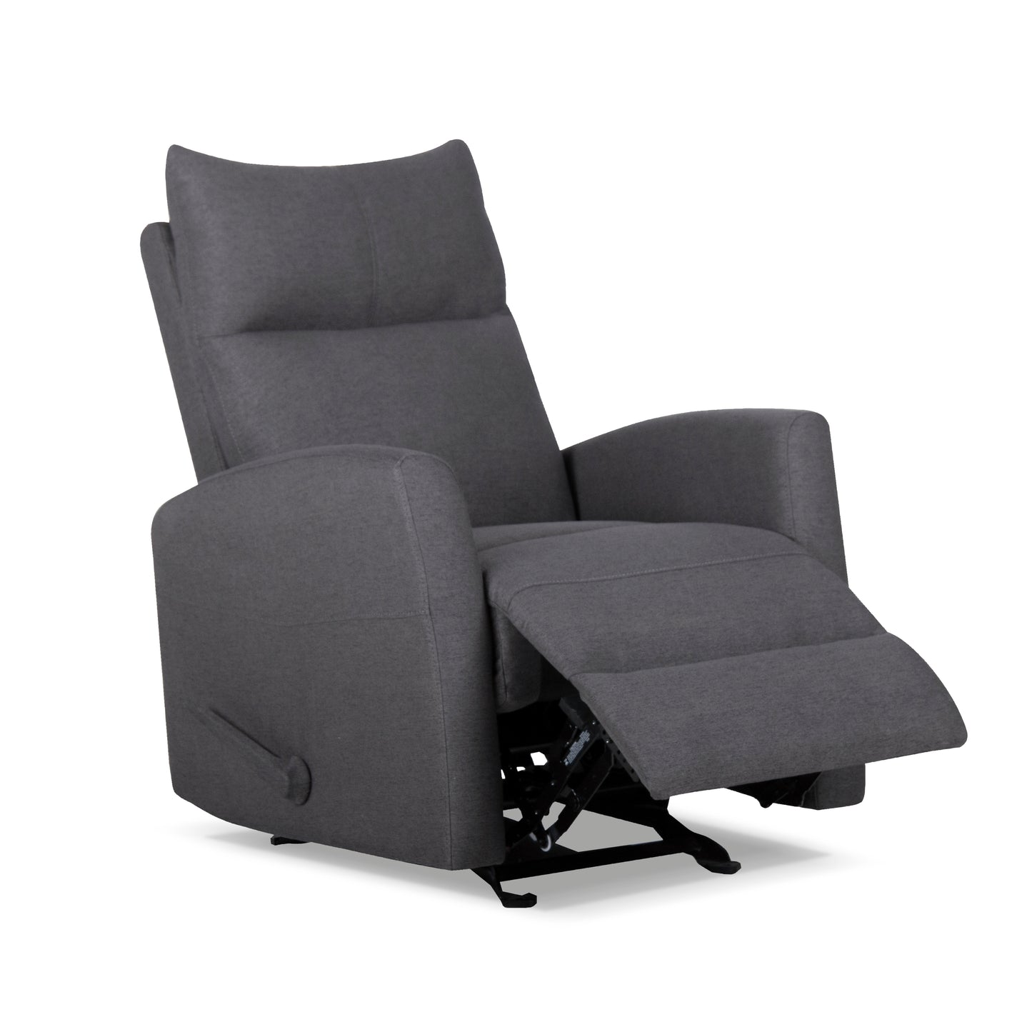 Comfortable Smoke Fabric Manual Glider Recliner