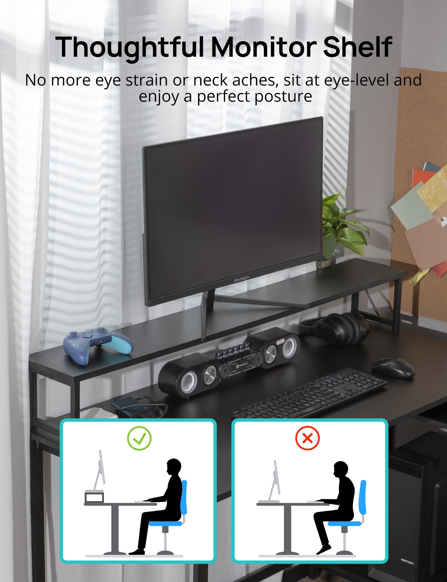 LED Gaming Desk with Charging Station, Storage Shelves, and L-Shaped Design