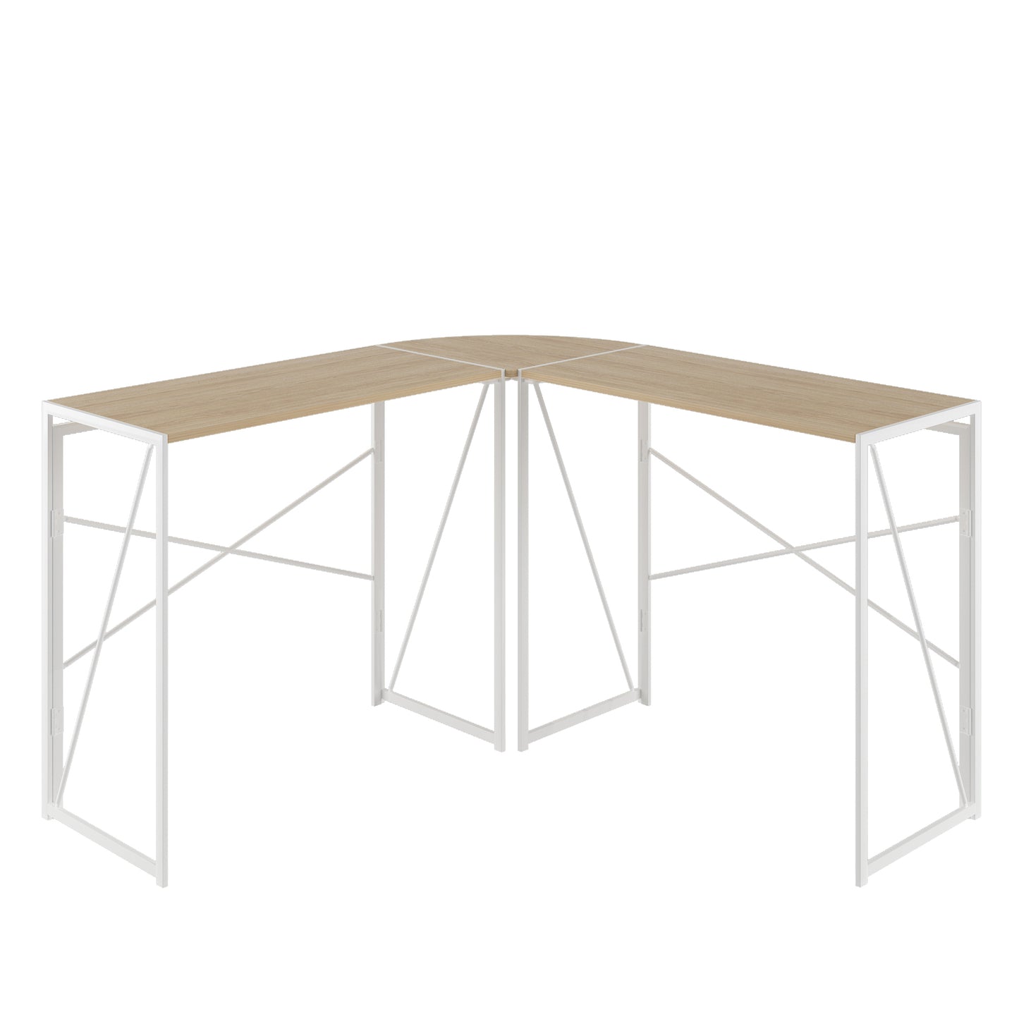 Contemporary White L-Shaped Workstation Desk