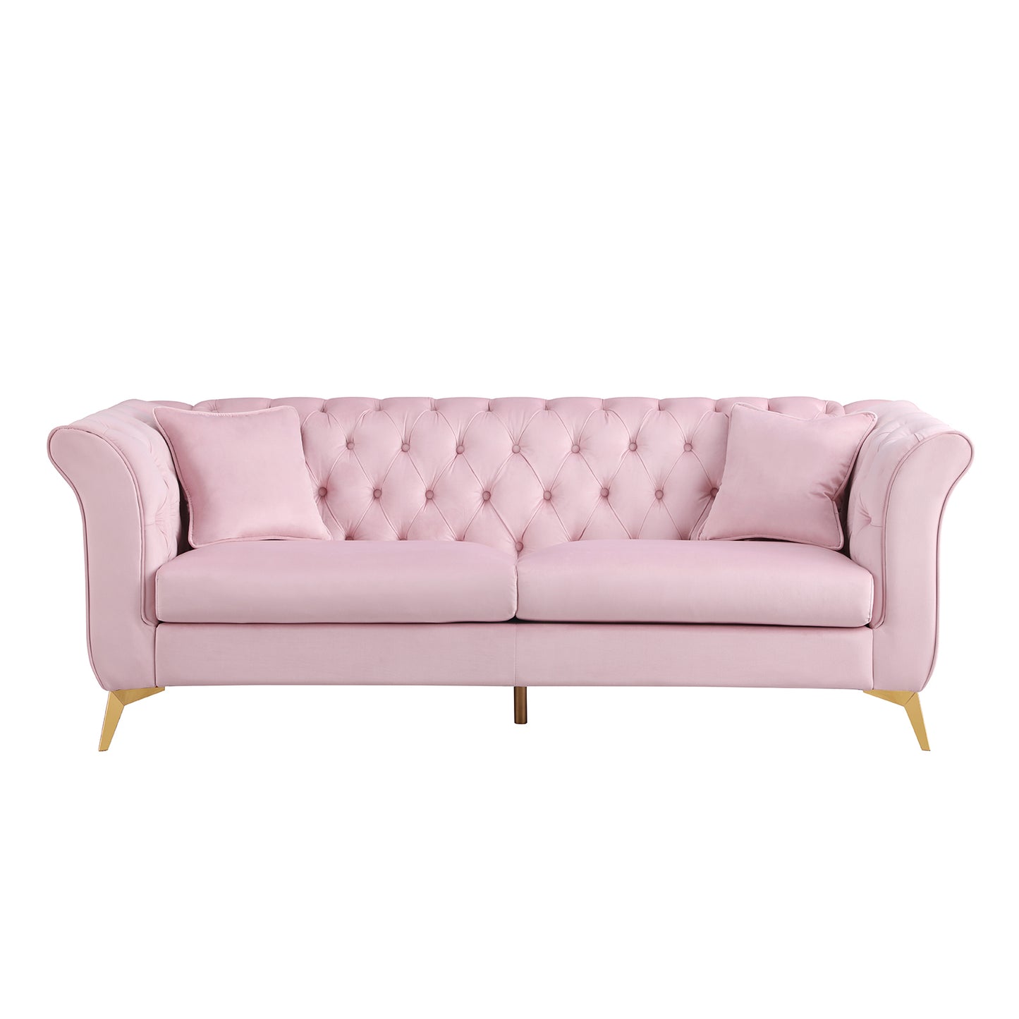 Chesterfield sofa ,Stanford sofa ,  high quality Chesterfield sofa ,pink color , tufted and wrinkled fabric  sofa;contemporary Stanford sofa ; tufted sofa with scroll  arm and scroll back