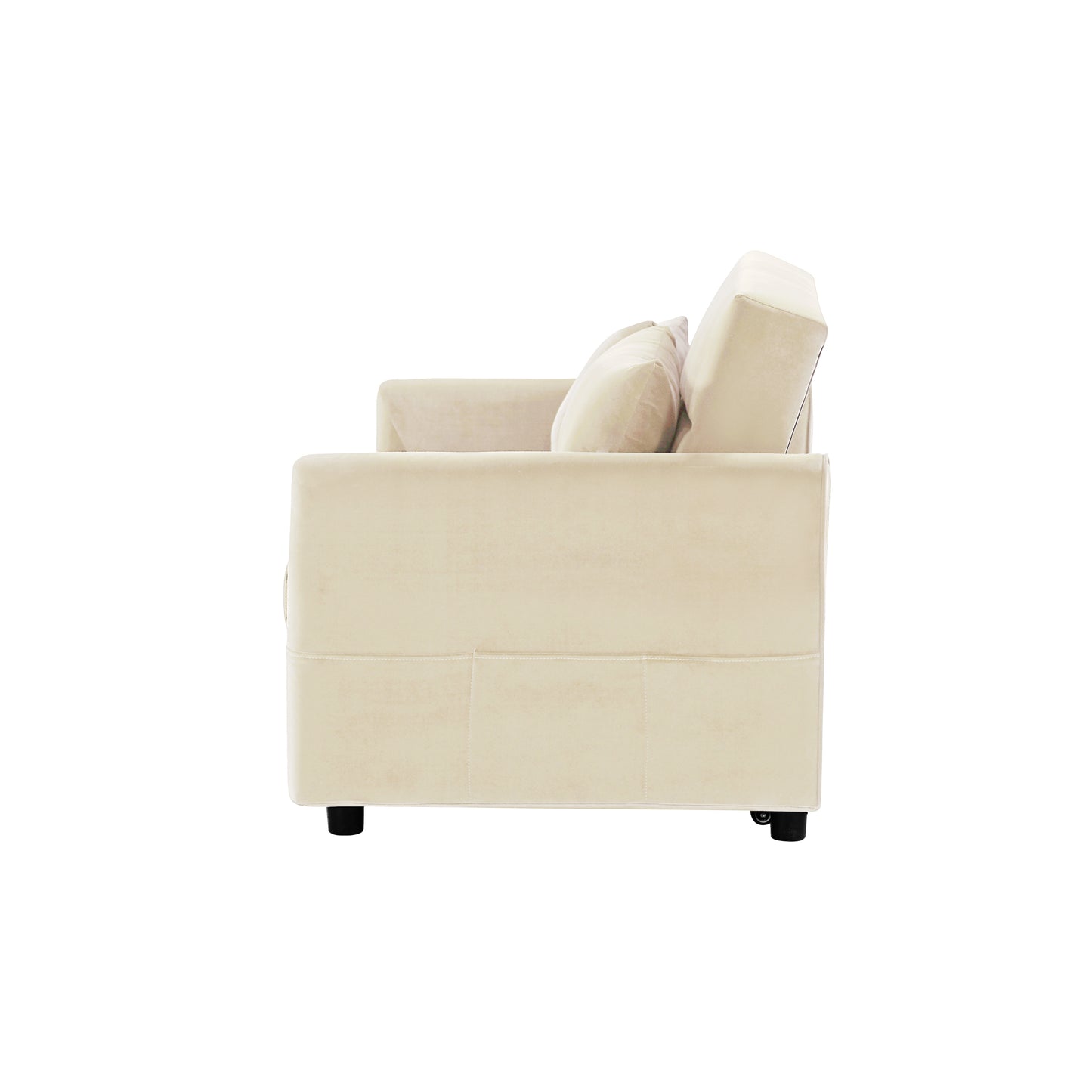 Beige Leisure Love Sofa with Convertible Design