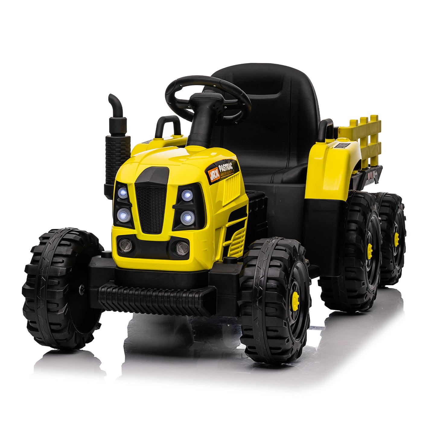 Electric Farm Tractor Ride-On Toy with Remote Control and Realistic Features for Kids, 12V Battery Powered with Music, Lights, and Safety Belt